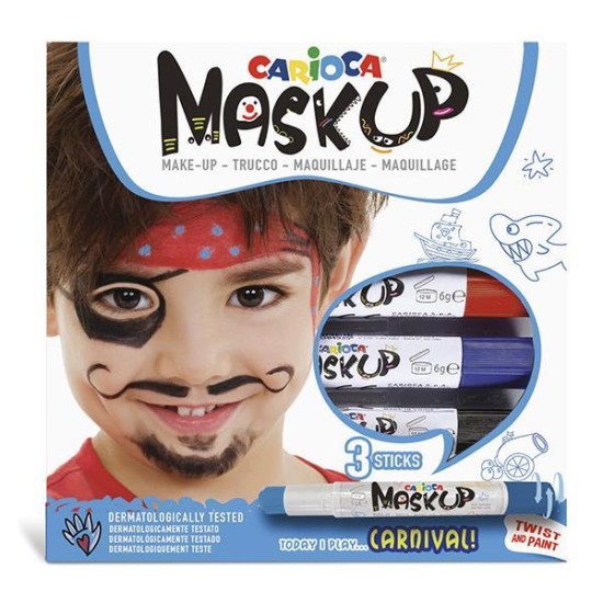 Carioca Mask Up προσώπου Carnivalσετ 3 χρωμάτων Carioca Mask Up προσώπου Carnivalσετ 3 χρωμάτων