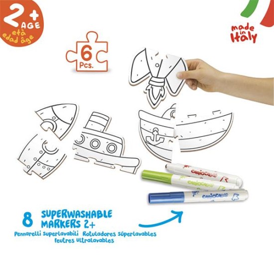 Carioca Baby Coloring Puzzle με Οχήματα Carioca Baby Coloring Puzzle με Οχήματα