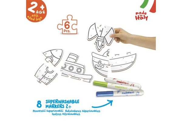 Carioca Baby Coloring Puzzle με Οχήματα Carioca Baby Coloring Puzzle με Οχήματα