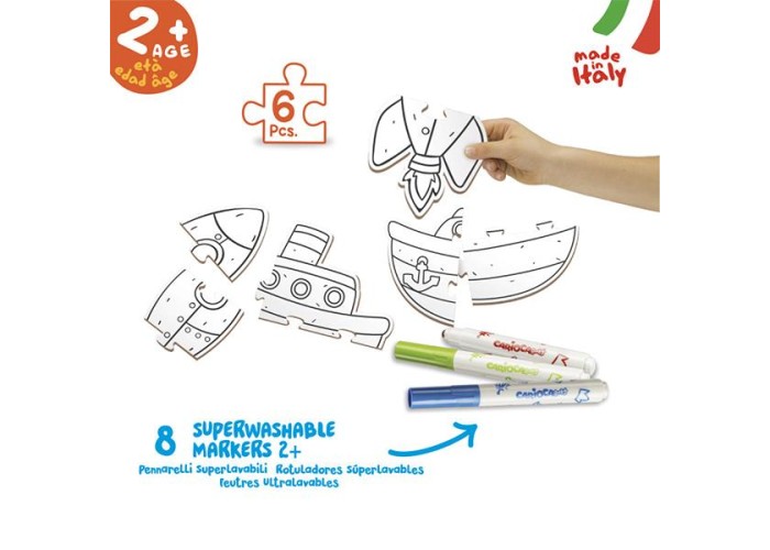 Carioca Baby Coloring Puzzle με Οχήματα Carioca Baby Coloring Puzzle με Οχήματα