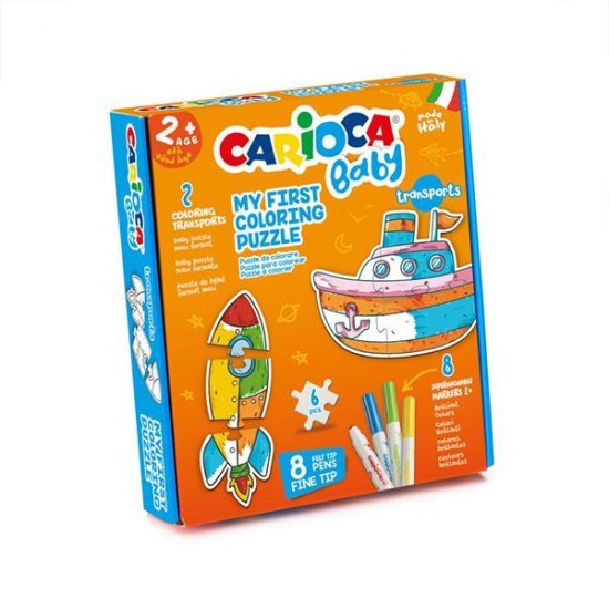 Carioca Baby Coloring Puzzle με Οχήματα Carioca Baby Coloring Puzzle με Οχήματα