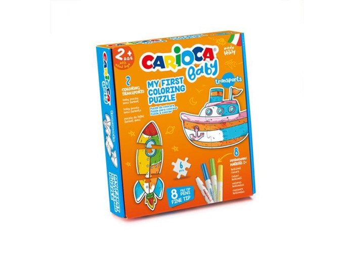 Carioca Baby Coloring Puzzle με Οχήματα Carioca Baby Coloring Puzzle με Οχήματα