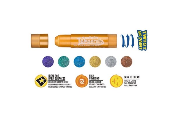 Carioca Temperello Metallic μαρκαδόροι ζωγραφικής 6 χρωμάτων Carioca Temperello Metallic μαρκαδόροι ζωγραφικής 6 χρωμάτων