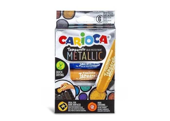 Carioca Temperello Metallic μαρκαδόροι ζωγραφικής 6 χρωμάτων Carioca Temperello Metallic μαρκαδόροι ζωγραφικής 6 χρωμάτων