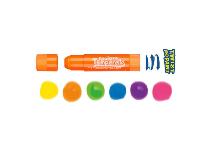 Carioca Temperello Neon μαρκαδόροι ζωγραφικής 6 χρωμάτων Carioca Temperello Neon μαρκαδόροι ζωγραφικής 6 χρωμάτων