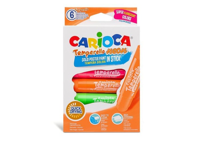 Carioca Temperello Neon μαρκαδόροι ζωγραφικής 6 χρωμάτων