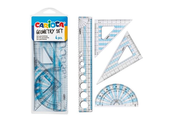 Carioca σετ γεωμετρικών οργάνων 4 τεμαχίων Carioca σετ γεωμετρικών οργάνων 4 τεμαχίων