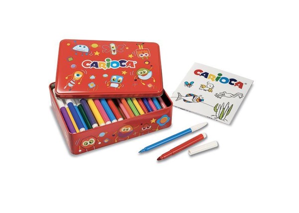 Carioca μεταλλικό κουτί με 100 μαρκαδόρους και βιβλίο ζωγραφίζω Carioca μεταλλικό κουτί με 100 μαρκαδόρους και βιβλίο ζωγραφίζω