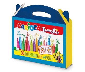 Carioca travel βαλιτσάκι με 30 μαρκαδόρους και βιβλίο ζωγραφικής