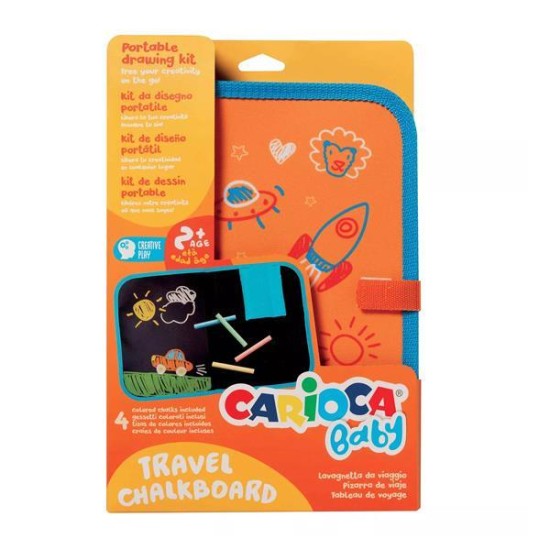 Carioca Baby travel kit πίνακας με 4 κιμωλίες Carioca Baby travel kit πίνακας με 4 κιμωλίες