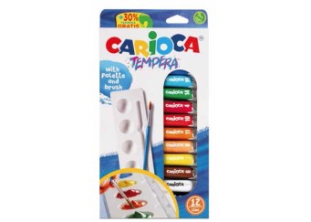 Carioca τέμπερες 12χρωμάτων 10ml σε πλαστική θήκη Carioca τέμπερες 12χρωμάτων 10ml σε πλαστική θήκη