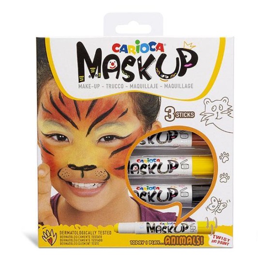 Carioca Mask Up προσώπου Animals σετ 3 χρωμάτων Carioca Mask Up προσώπου Animals σετ 3 χρωμάτων