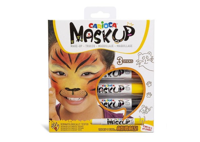 Carioca Mask Up προσώπου Animals σετ 3 χρωμάτων Carioca Mask Up προσώπου Animals σετ 3 χρωμάτων