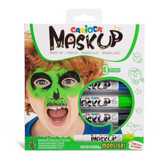 Carioca Mask Up προσώπου Monster σετ 3 χρωμάτων Carioca Mask Up προσώπου Monster σετ 3 χρωμάτων