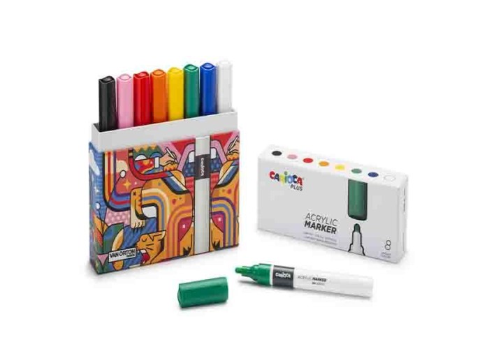 Carioca plus ακρυλικοί μαρκαδόροι 8 χρωμάτων Carioca plus ακρυλικοί μαρκαδόροι 8 χρωμάτων