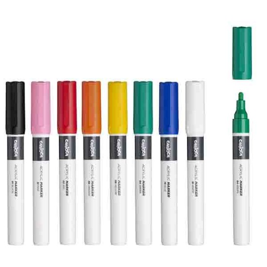 Carioca plus ακρυλικοί μαρκαδόροι, 8 χρωμάτων Carioca plus ακρυλικοί μαρκαδόροι, 8 χρωμάτων