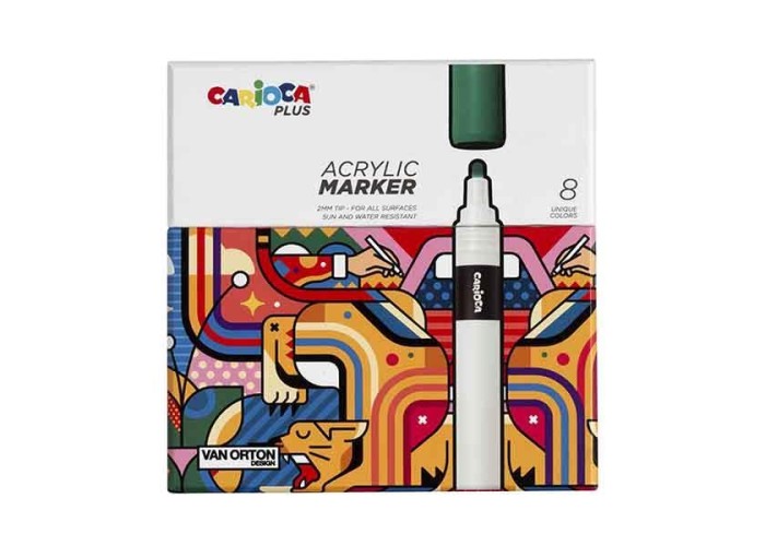 Carioca plus ακρυλικοί μαρκαδόροι 8 χρωμάτων