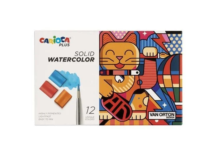 Carioca plus χρώματα ακουαρέλας 12 τεμ. με πινέλο