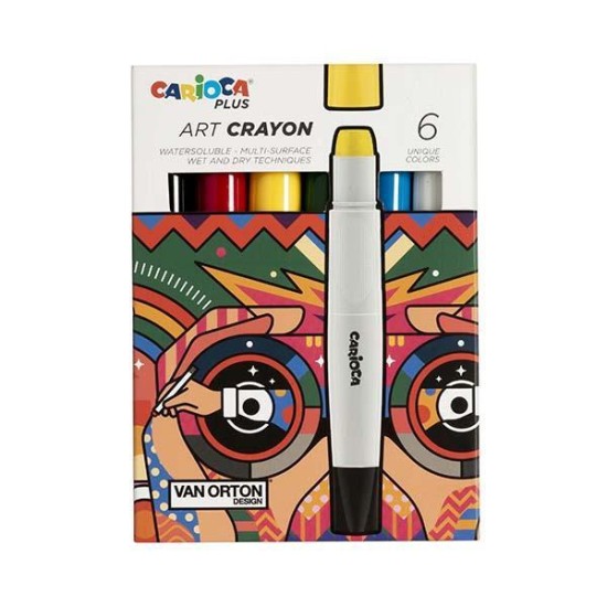 Carioca plus art crayon 6 χρώματα υψηλής κάλυψης Carioca plus art crayon 6 χρώματα υψηλής κάλυψης