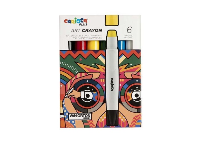 Carioca plus art crayon 6 χρώματα υψηλής κάλυψης