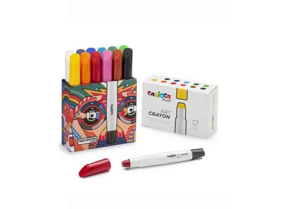 Carioca plus art crayon 12 χρώματα υψηλής κάλυψης Carioca plus art crayon 12 χρώματα υψηλής κάλυψης