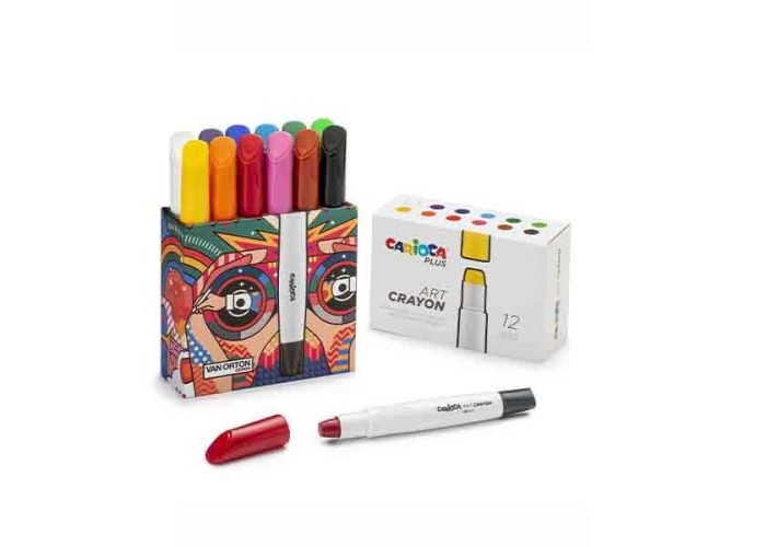 Carioca plus art crayon 12 χρώματα υψηλής κάλυψης Carioca plus art crayon 12 χρώματα υψηλής κάλυψης