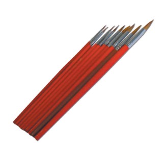 Πινέλα ακουαρέλας στρόγγυλα κόκκινα Νο 6