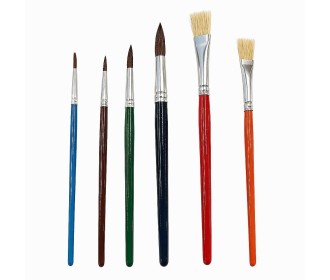 Πινέλα ζωγραφικής κοντή λαβή σετ 6 τεμαχίων Πινέλα ζωγραφικής κοντή λαβή σετ 6 τεμαχίων