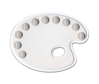 Παλέτα ζωγραφικής οβάλ για 9 χρώματα