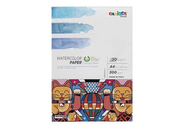 Carioca plus μπλοκ ακουαρέλας Α4. 20φ.,300γρ. Carioca plus μπλοκ ακουαρέλας Α4. 20φ.,300γρ.