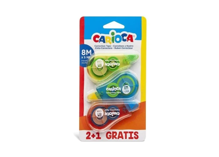 Carioca διορθωτική ταινία 8μ. σε blister 2+1