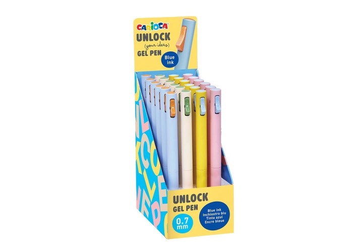 Carioca Unlock στυλό gel μπλε γραφής με κουμπί on-off Carioca Unlock στυλό gel μπλε γραφής με κουμπί on-off