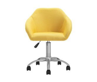 Καρέκλα γραφείου υφασμάτινη Nextdeco Jasper κίτρινη Υ88-78x54x54 εκ