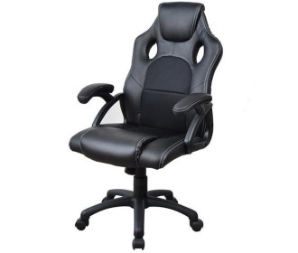 Καρέκλα gaming τροχήλατη Nextdeco μαύρη 111x63x64εκ.