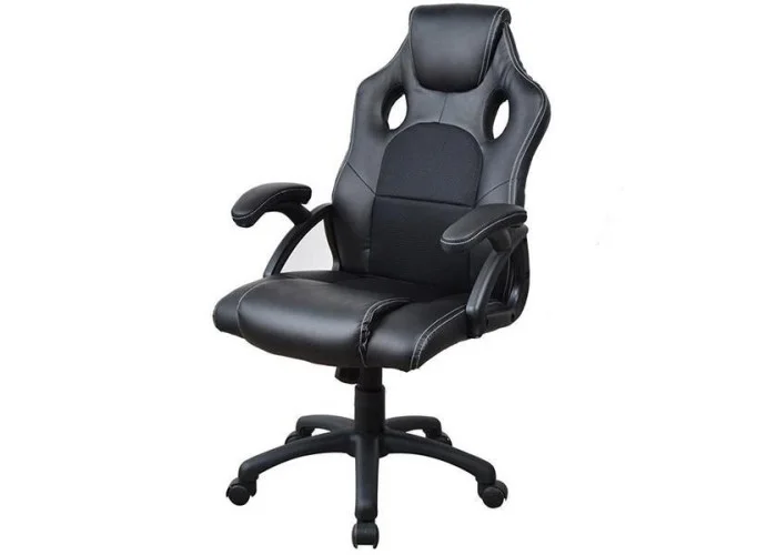 Καρέκλα gaming τροχήλατη Nextdeco μαύρη 111x63x64εκ.