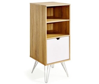 Κομοδίνο Nextdeco καφέ με ράφια και ντουλάπι Υ102x40x44,5εκ.