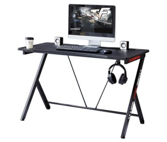 Γραφείο μεταλλικό gaming Nextdeco μαύρο κόκκινο Υ75x120x60εκ.