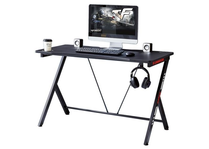 Γραφείο μεταλλικό gaming Nextdeco μαύρο κόκκινο Υ75x120x60εκ. Γραφείο μεταλλικό gaming Nextdeco μαύρο κόκκινο Υ75x120x60εκ.