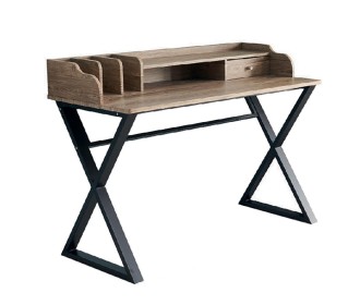 Γραφείο μεταλλικό Nextdeco καφέ με συρτάρια Υ91x120x60εκ.