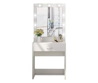 Επιπλο make up Nextdeco με καθρέφτη συρτάρι και LED φωτισμό Υ150x60x40εκ.