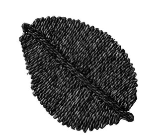 Σουπλά ψάθινo boho μαύρο rattan σε σχήμα φύλλου 55x35xΥ2εκ. Σουπλά ψάθινo boho μαύρο rattan σε σχήμα φύλλου 55x35xΥ2εκ.