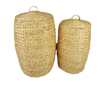 Σετ 2 καλάθια BOHO με καπάκι από rattan Ø39xΥ49εκ. - Ø39xΥ56εκ. Σετ 2 καλάθια BOHO με καπάκι από rattan Ø39xΥ49εκ. - Ø39xΥ56εκ.