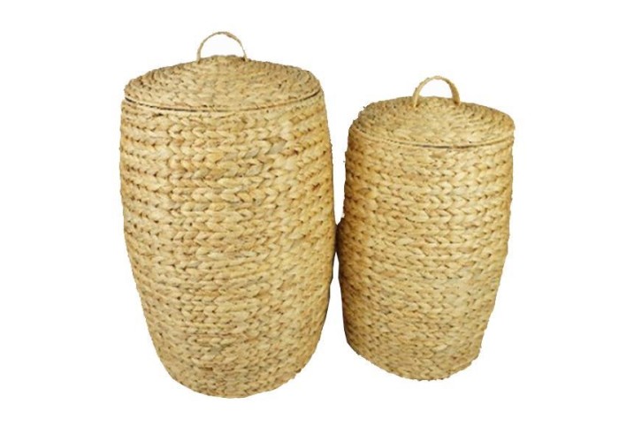 Σετ 2 καλάθια BOHO με καπάκι από rattan Ø39xΥ49εκ. - Ø39xΥ56εκ. Σετ 2 καλάθια BOHO με καπάκι από rattan Ø39xΥ49εκ. - Ø39xΥ56εκ.