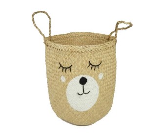 Ψάθινο καλάθι BOHO από rattan με φιγούρα ζωάκι Ø35x37εκ. Ψάθινο καλάθι BOHO από rattan με φιγούρα ζωάκι Ø35x37εκ.