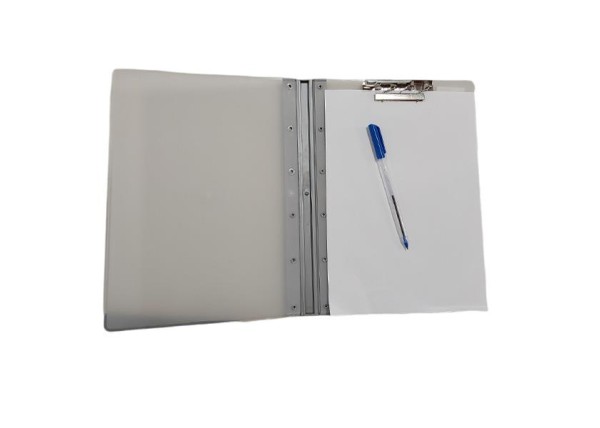 Ντοσιέ με πιάστρα PP ασημί Y31,5x24x1,5εκ. Ντοσιέ με πιάστρα PP ασημί Y31,5x24x1,5εκ.