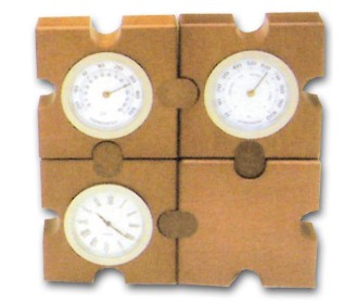 Bestar ρολόι - βαρόμετρο - θερμόμετρο σε παζλ ξύλινο Υ11x11x3,5εκ.