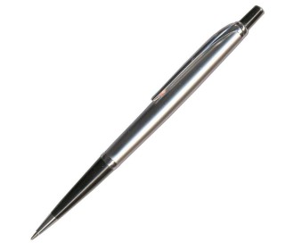 Στυλό με μεταλλικό στεφάνι και κλιπ ασημί-μαύρο Στυλό με μεταλλικό στεφάνι και κλιπ ασημί-μαύρο