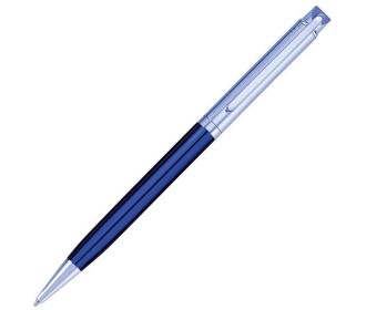 Στυλό μεταλλικό δίχρωμο μπλε-ασημί σε πολυτελή θήκη Στυλό μεταλλικό δίχρωμο μπλε-ασημί σε πολυτελή θήκη