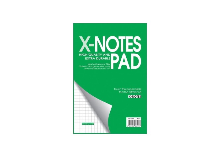 Next x-notes μπλοκ καρέ 12x17εκ. 50φυλ.