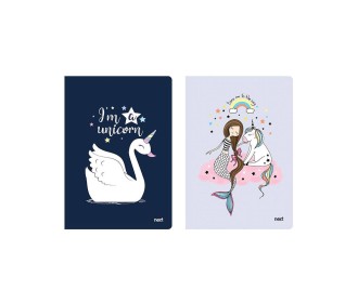 Next τετράδιο καρφίτσα Unicorns I 17x25εκ. 40φυλ.